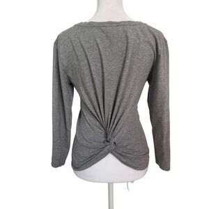 J. Crew Gray‎ Long Sleeve Twist Back Top Womens Size S